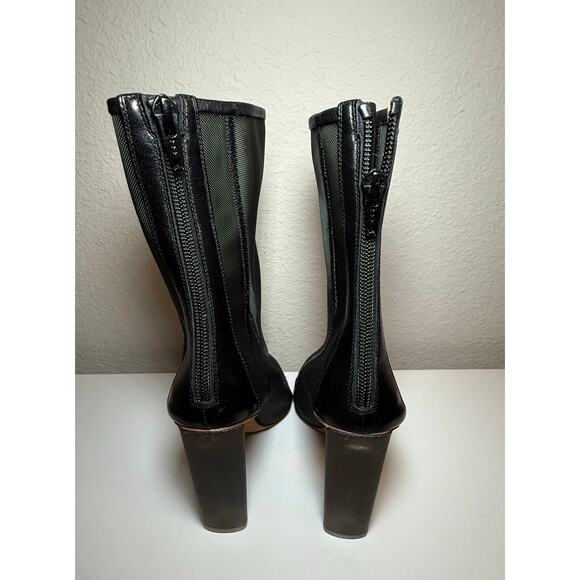 Yeezy Leather-Trimmed Mesh Pointed Toe Ankle Boots Black Women 35-35.5/ US 5 NWT - Picture 4 of 6